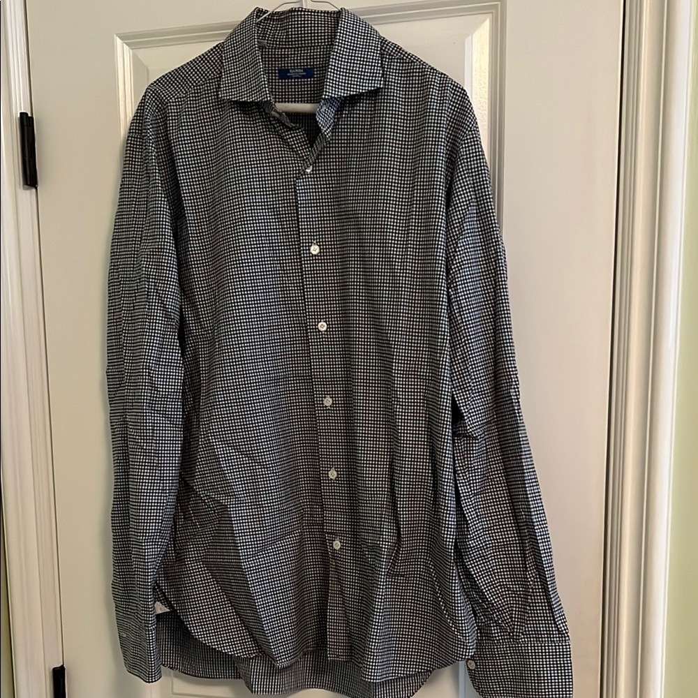 Barba Napoli brown and blue Checkered Men's Shirt